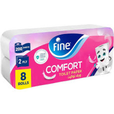 FINE TOILET TISSUE COMFORT 2 PLY 8 ROLLS