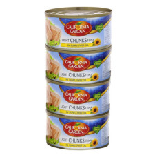 CALIFORNIA GARDEN LIGHT TUNA CHUNKS IN OIL 4 X 170GM 