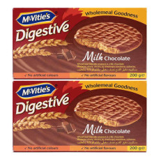 MCVITIES DIGESTIVE BISCUITS MILK CHOCOLATE 2 X 200GM 