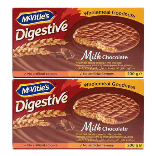 MCVITIES DIGESTIVE BISCUITS MILK CHOCOLATE 2 X 200GM 