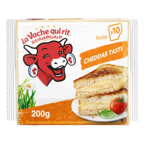 LA VACHE QUIRIT 10 CHEESE SLICES CHEDDAR 200GM 