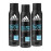 ADIDAS BODY SPRAY 48H ICE DIVE 3X150ML