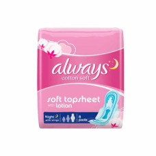 ALWAYS COTTON SOFT NIGHT WITH WINGS 8S 