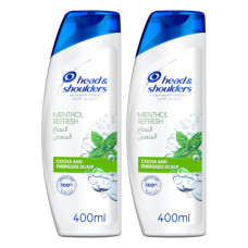 HEAD & SHOULDERS ANTI-DANDRUFF SHAMPOO MENTHOL REFRESH 2 X 400ML 