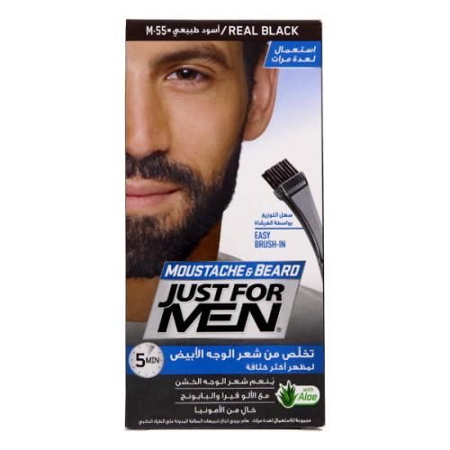 JUST FOR MEN MOUSTACHE HAIR COLOUR REAL BLACK 