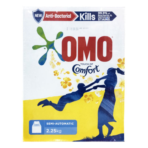 OMO WITH COMFORT SEMI-AUTOMATIC DETERGENT POWDER 2 X 2.25KG 