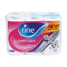 FINE TOILET TISSUE COMFORT 180 SHEETS 12X2 PLIES