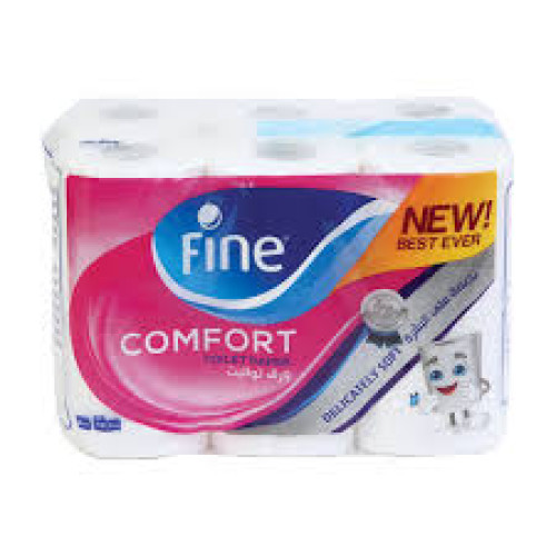 FINE TOILET TISSUE COMFORT 180 SHEETS 12X2 PLIES