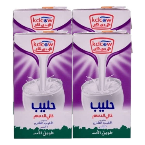 KD COW SKIMMED MILK LONG LIFE 4 X 1LTR 