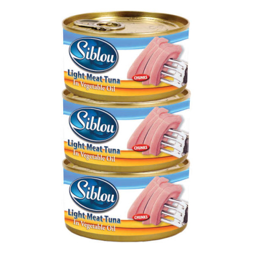 SIBLOU LIGHT MEAT TUNA CHUNKS IN OIL 3 X 160GM 