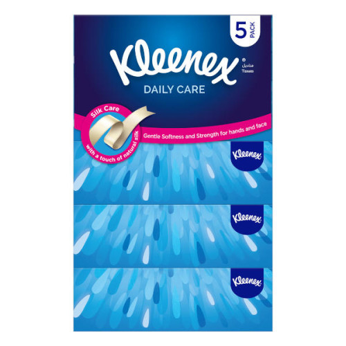 KLEENEX DAILY CARE FACIAL TISSUES 5 X 130 SHEETS 