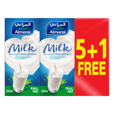 ALMARAI LONG LIFE MILK FULL FAT 200ML 5 + 1 FREE 