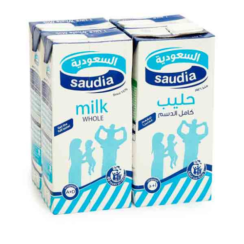 SAUDIA WHOLE MILK LONG LIFE 4 X 1LTR 