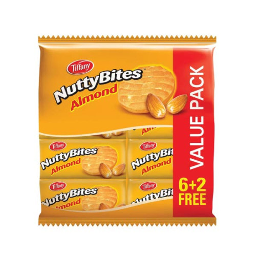 TIFFANY NUTTYBITES COOKIES ALMOND 8 X 90GM 