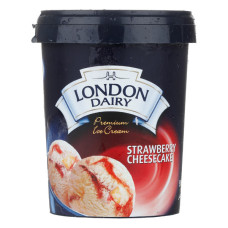 LONDON DAIRY ICE CREAM STRAWBERRY & CHEESECAKE 500GM 