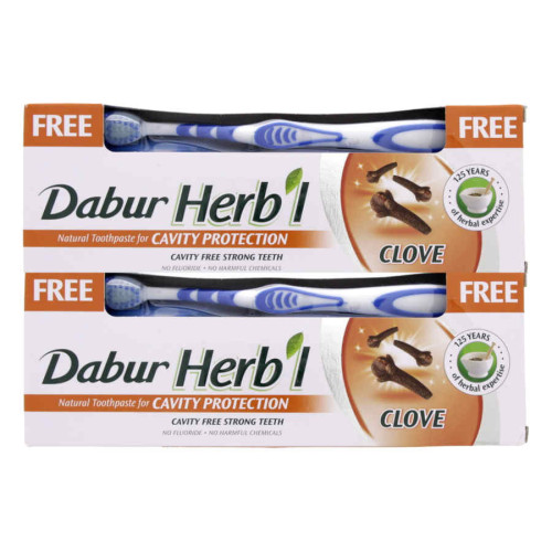 DABUR HERB'L CAVITY PROTECTION TOOTHPASTE CLOVE 2 X 150GM 