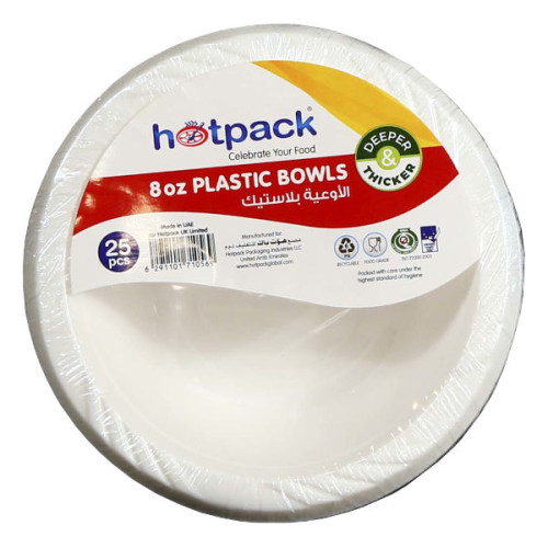 HOTPACK PLASTIC BOWLS 10CM 25S 