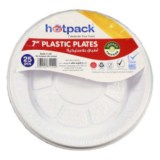 HOTPACK PLASTIC ROUND PLATE 7 INCHES 25'S 