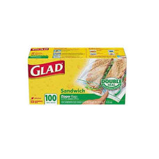 GLAD SANDWICH ZIPPER BAGS 100S 