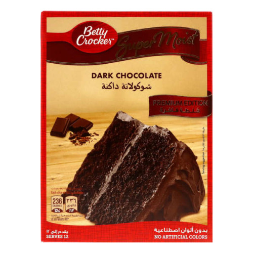 BETTY CROCKER SUPERMOIST DARK CHOCOLATE CAKE MIX 510GM 