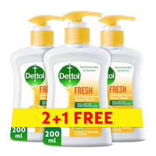 DETTOL ANTIBACTERIAL HAND WASH FRESH 200ML 2 + 1 FREE 