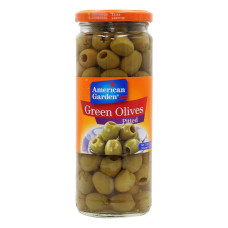AMERICAN GARDEN GREEN OLIVES PITTED 450GM 