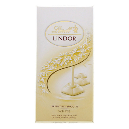 LINDT LINDOR SWISS WHITE CHOCOLATE 100GM 