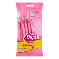 GILLETTE BLUE II DISPOSABLE RAZORS FOR WOMEN 10 + 5 