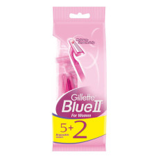 GILLETTE BLUE II FOR WOMEN DISPOSABLE RAZORS 5 + 2 FREE 