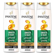 PANTENE SMOOTH & SILKY SHAMPOO 3 X 400ML 
