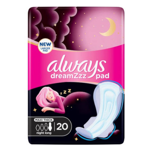 ALWAYS DREAMZZ COTTON SOFT MAXI THICK NIGHT LONG 20 PADS 