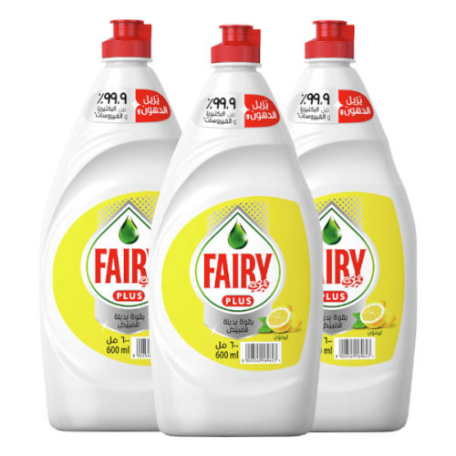 FAIRY PLUS DISHWASHING LIQUID LEMON 3 X 400ML 