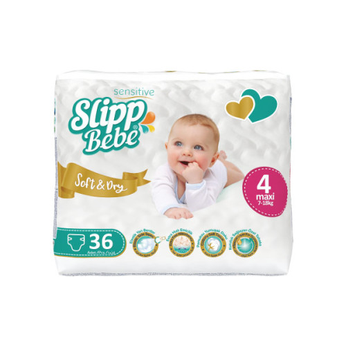 SLIPP BEBE BABY DIAPERS MAXI 7-18KG 36-S 