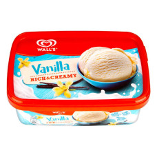 WALL'S RICH & CREAMY ICE CREAM VANILLA 1LTR 