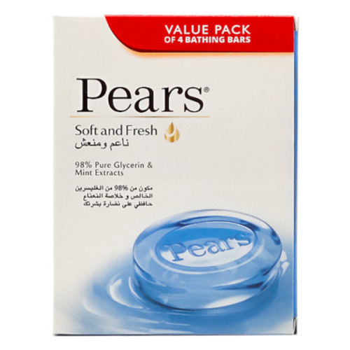 PEARS SOAP SOFT AND FRESH 4 X 125GM 
