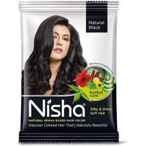 NISHA HENNA BASED HAIR COLOR 10GM BLACK