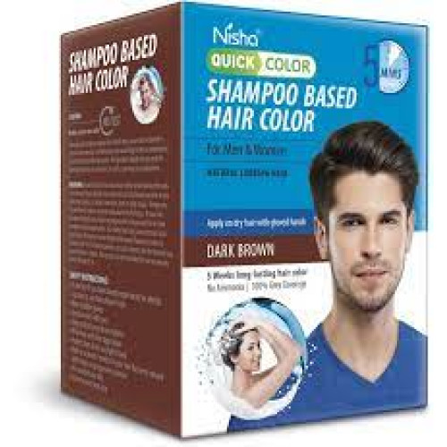NISHA SHAMPOO HAIR COLOUR BROWN 20ML