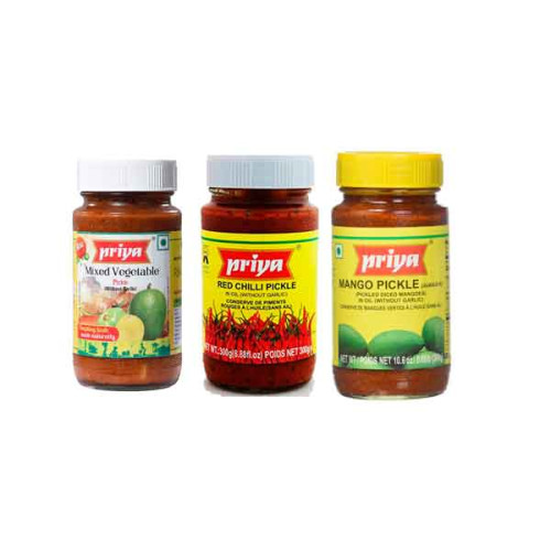 PRIYA PICKLE ASSORTED 3 X 300ML