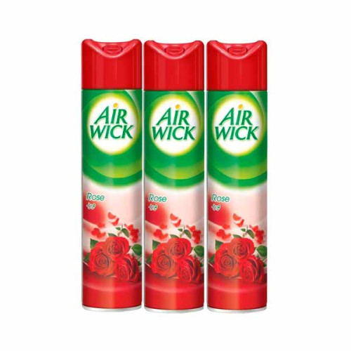 AIRWICK AEROSOL AIR FRESHNER ROSE 3 X 300ML
